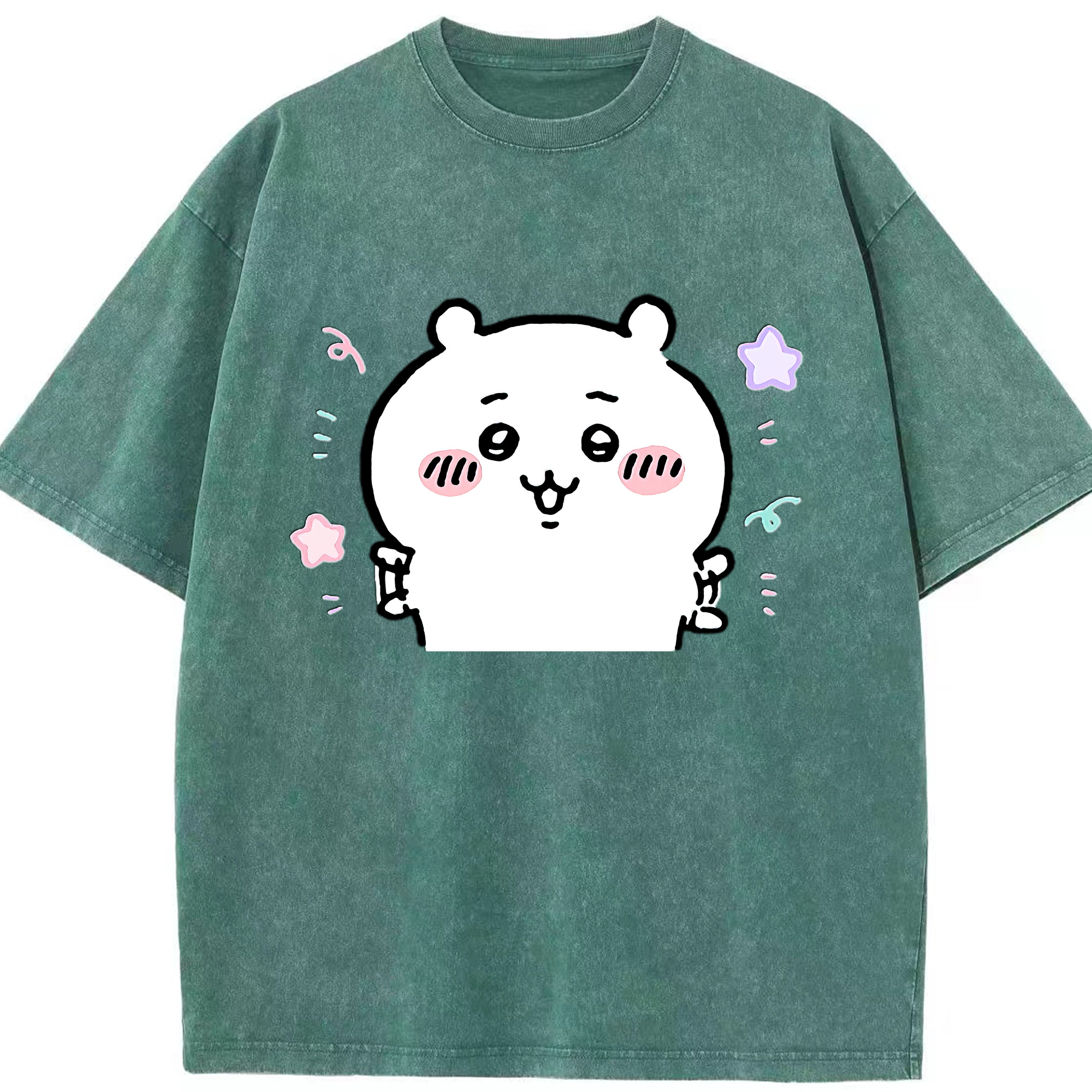 （画像用） ちいかわ ちいかわ Chii-kawa chiikawa 綿100% ヴィンテージ風 半袖Tシャツ（フロントプリント）